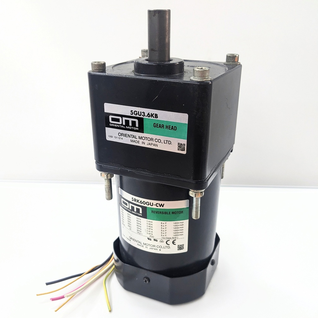ORIENTAL MOTOR 5GU3.6KB+5RK60GU-CW INDUCTION MOTOR (60W/220V/1P20)