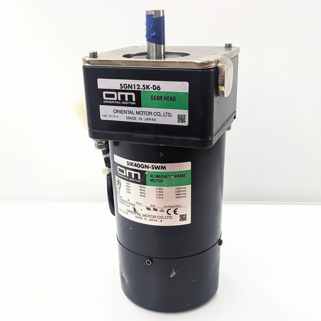 ORIENTAL MOTOR 5GN12.5K-D6+51K40GN-SWM INDUCTION MOTOR (40W/220V/1P20)
