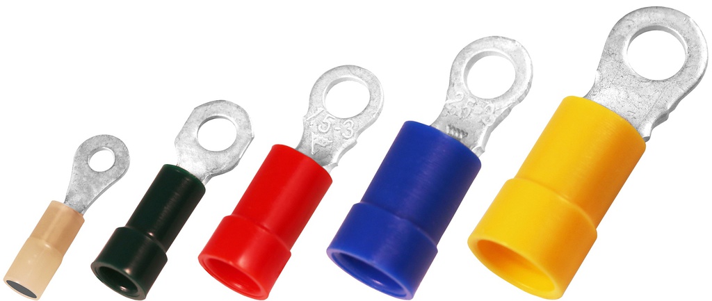 KST RV1-6 VINYL-INSULATED RING TERMINAL 1.5MM2 6.4MM-100Pcs