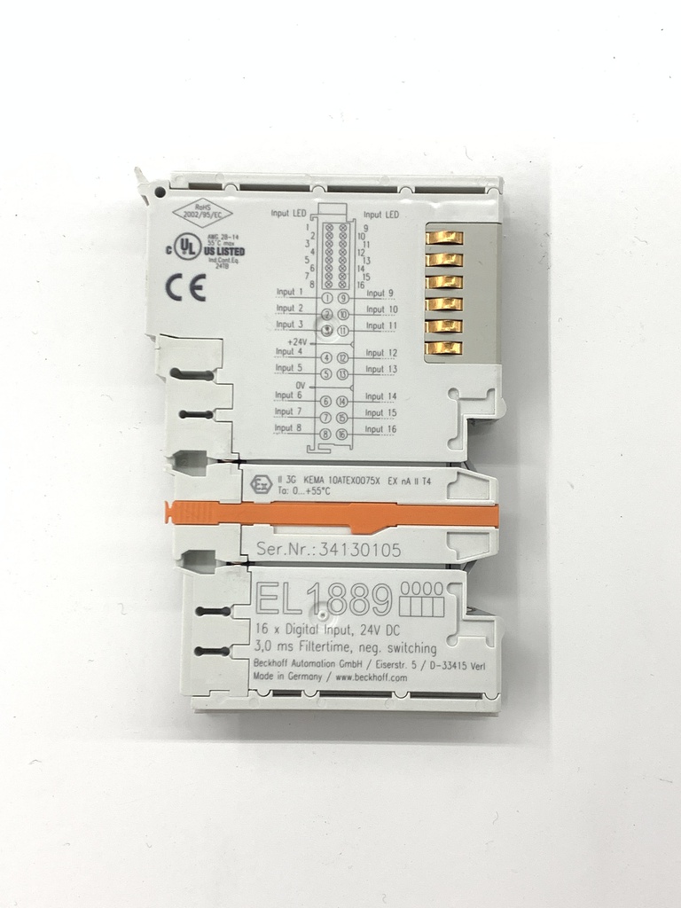 BECKHOFF EL1889 ETHERCAT TERMINAL 16-CHANNEL DIGITAL INPUT